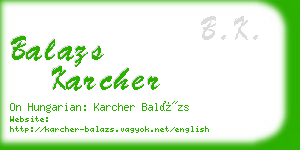 balazs karcher business card